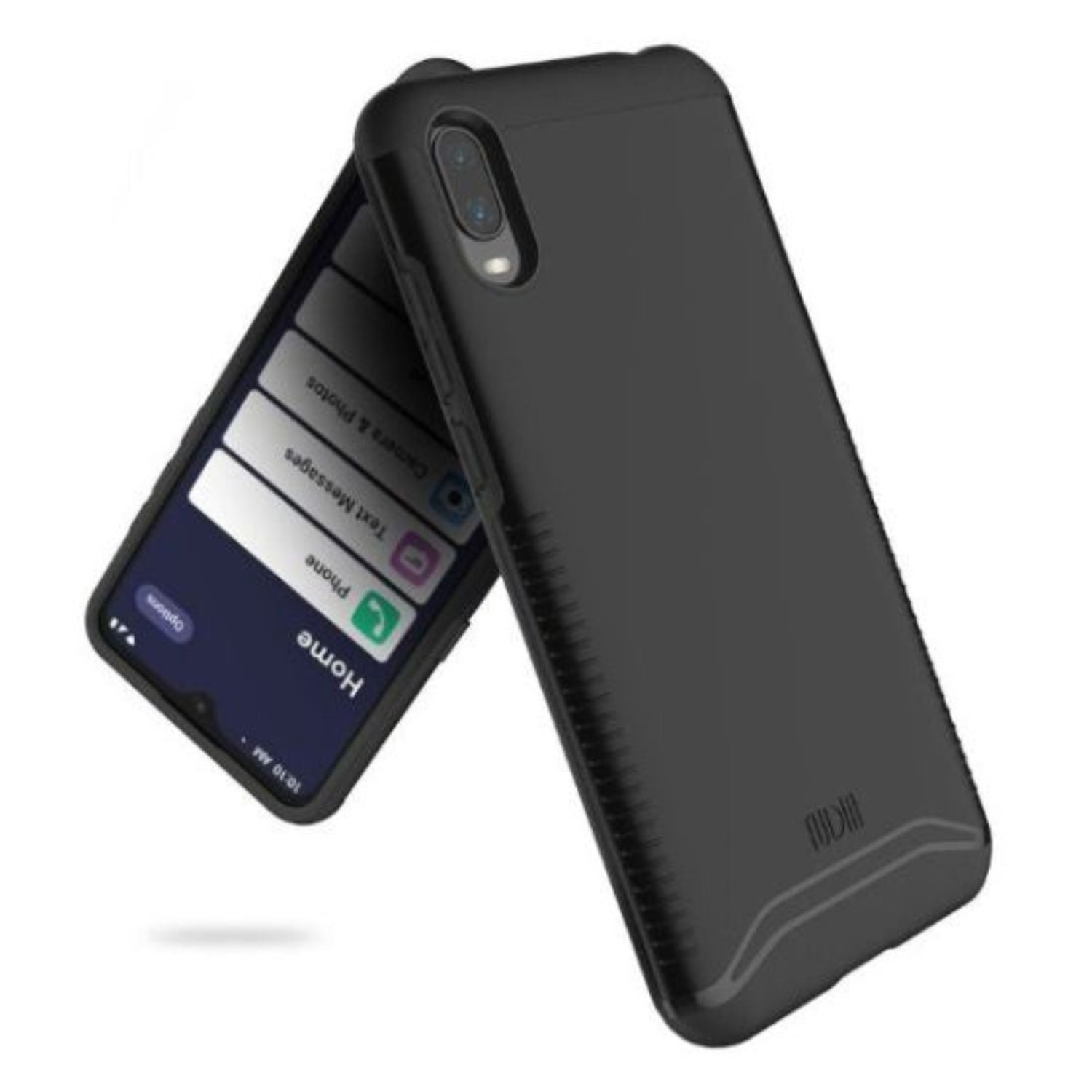 TUDIA Merge Heavy Duty Dual-Layer Case for Jitterbug Smart 3 in Matte Black, providing shockproof protection and a sleek design