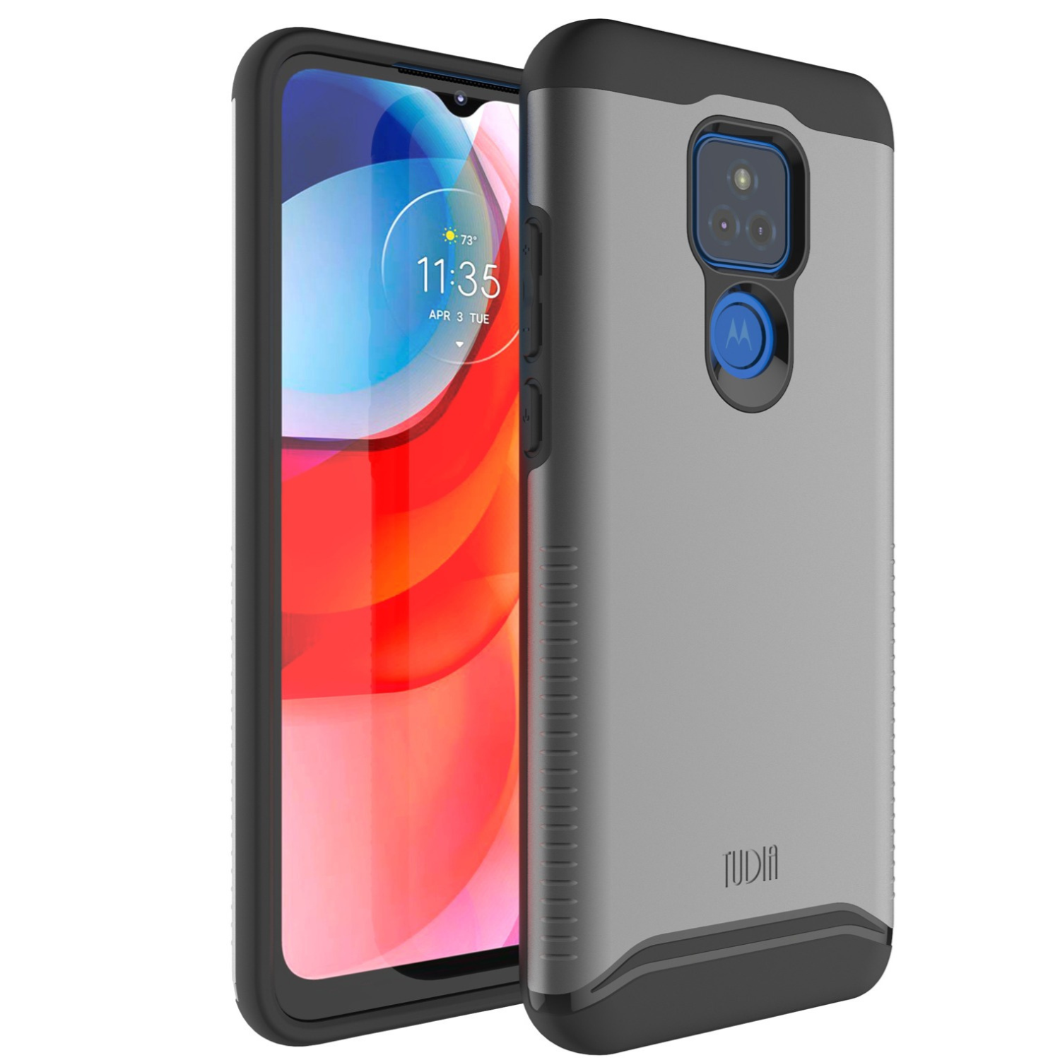 TUDIA Merge Heavy Duty Dual-Layer Case for Moto G Play (2021) in Metallic Slate – Shockproof and Rugged Protection