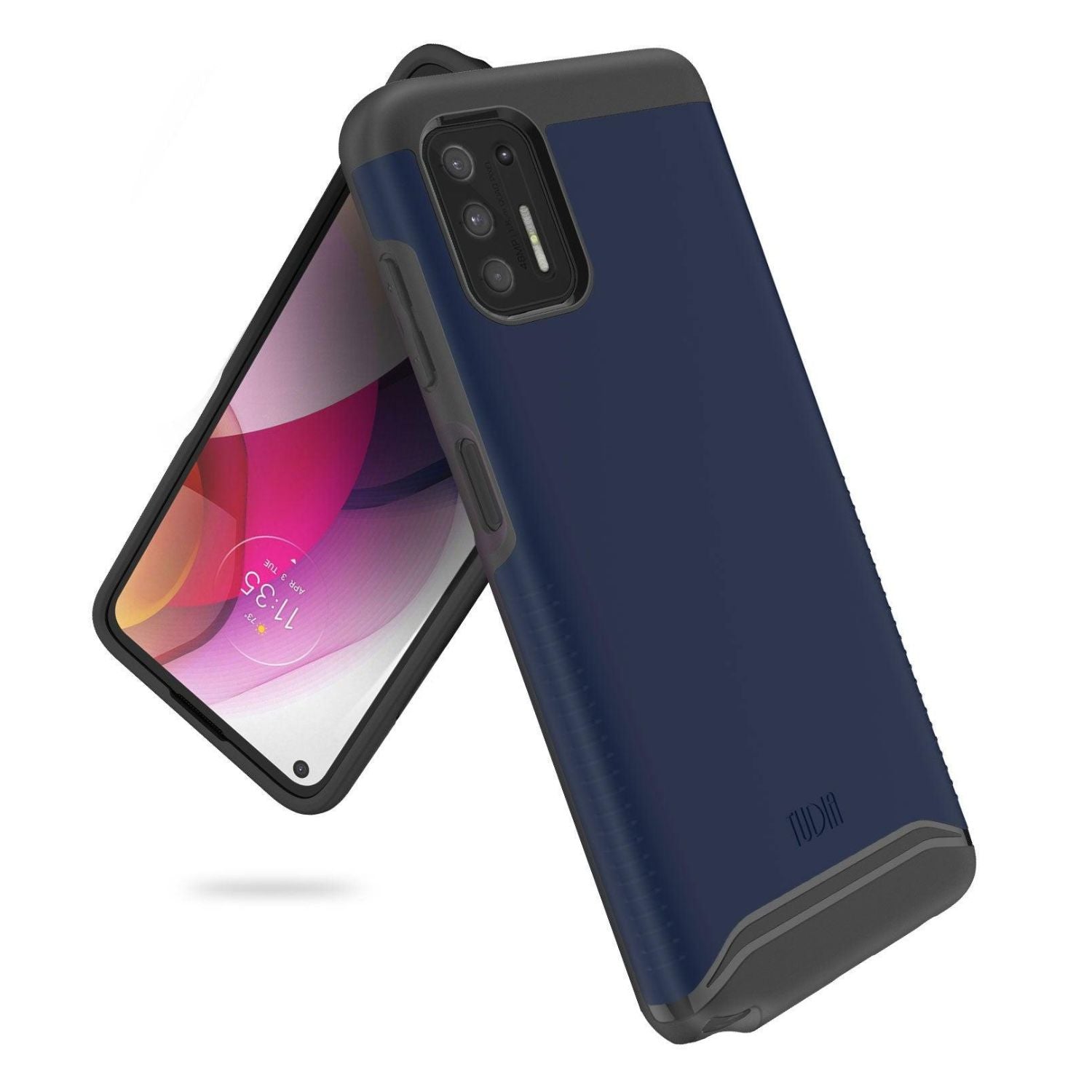 TUDIA Merge Heavy Duty Dual-Layer Case for Motorola Moto G Stylus (2021) 4G in Indigo Blue, offering shockproof protection