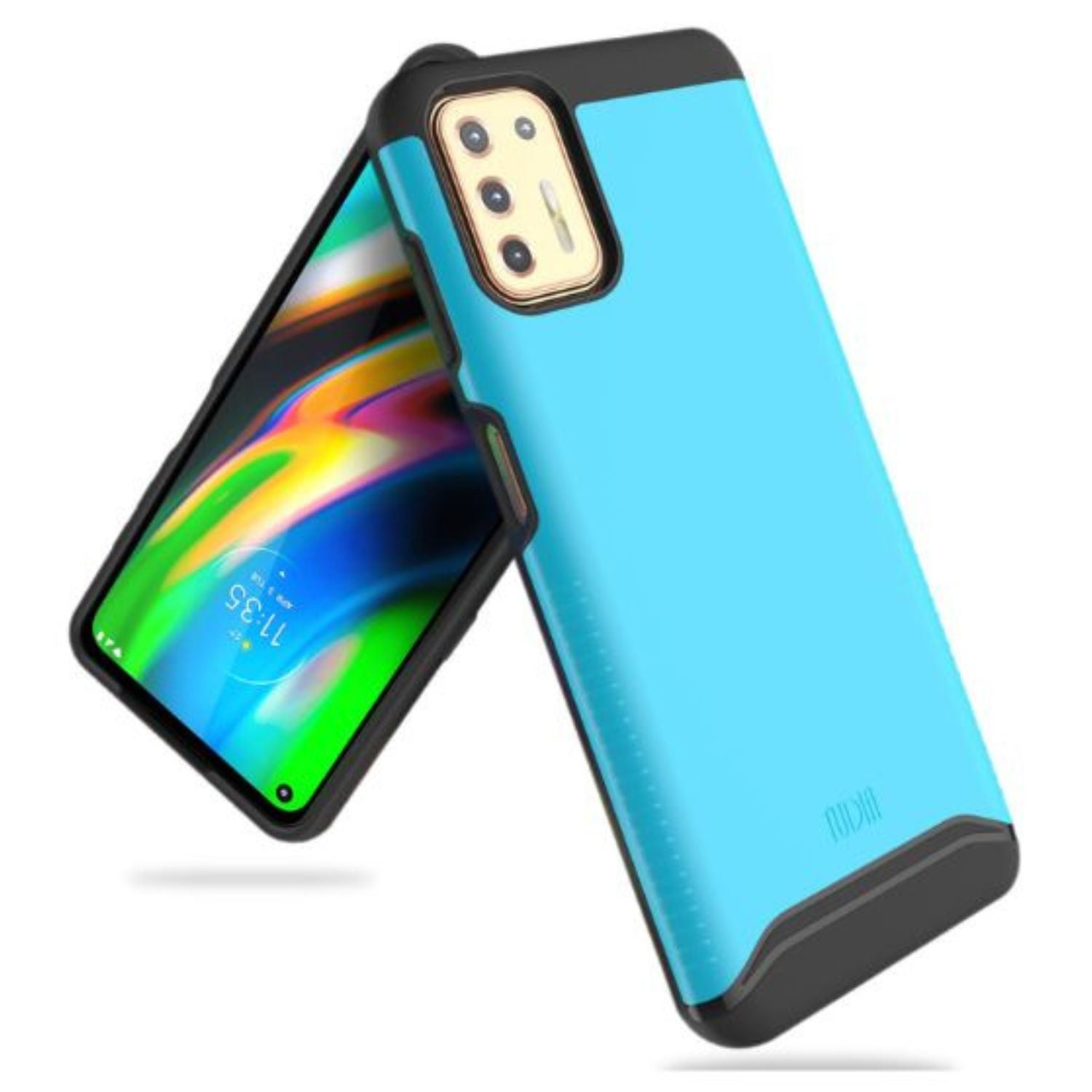 TUDIA Merge Heavy Duty Dual Layer Case for Motorola Moto G9 Plus in Blue – Rugged Protection