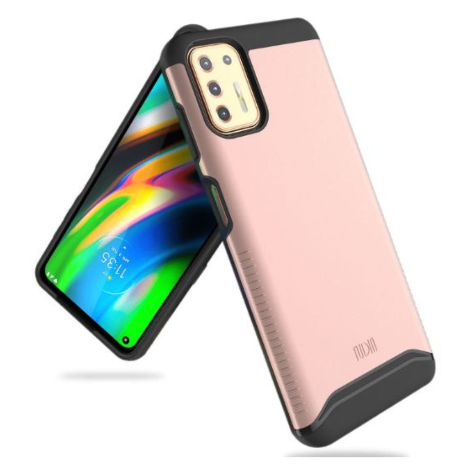 TUDIA Merge Heavy Duty Dual Layer Case for Motorola Moto G9 Plus in Rose Gold – Shockproof and Durable Protection