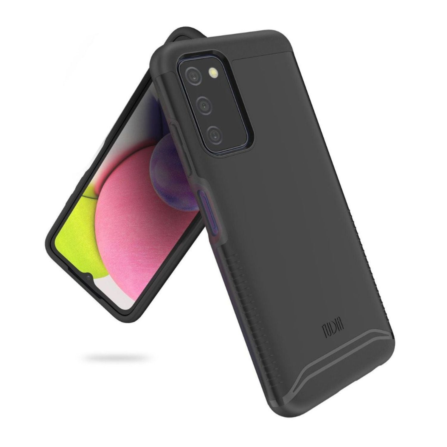 TUDIA Merge Heavy Duty Dual-Layer Case for Samsung Galaxy A03S in Matte Black, providing shockproof protection