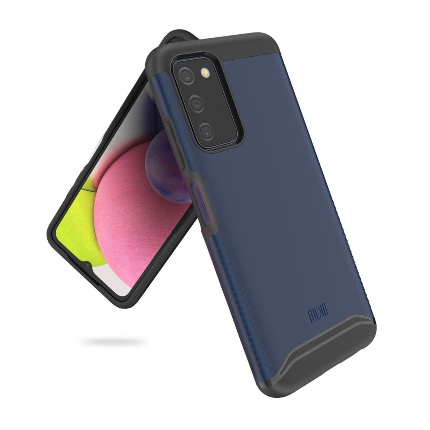 TUDIA Merge heavy-duty dual-layer case for Samsung Galaxy A03S in Indigo Blue, offering rugged protection and a sleek design