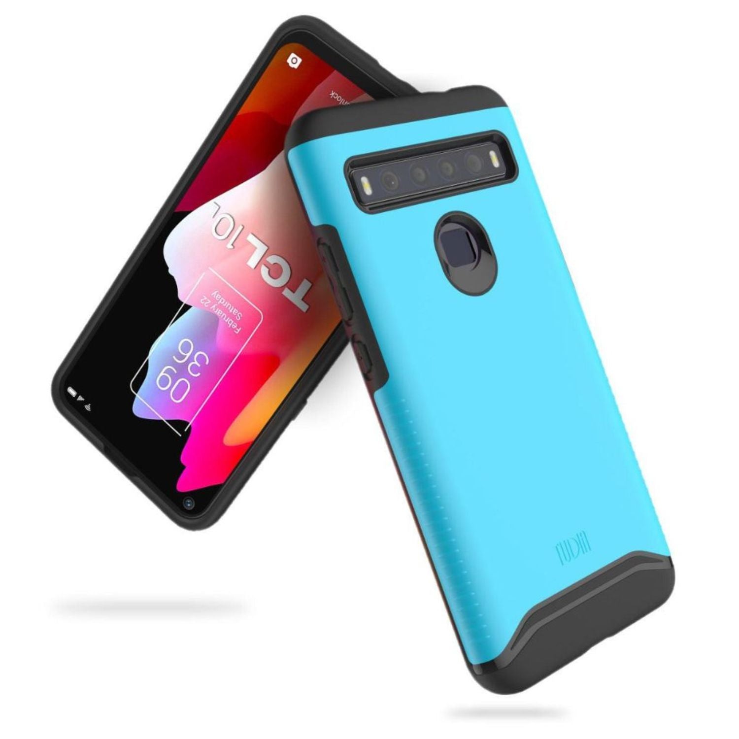 TUDIA Merge Heavy Duty Dual Layer Case for TCL 10L / TCL 10 Lite in Blue, offering shockproof protection