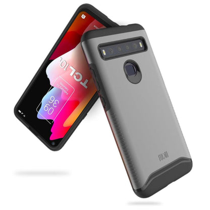 TUDIA Merge Heavy Duty Dual-Layer Case for TCL 10L / TCL 10 Lite in Metallic Slate – Rugged and Protective Cover