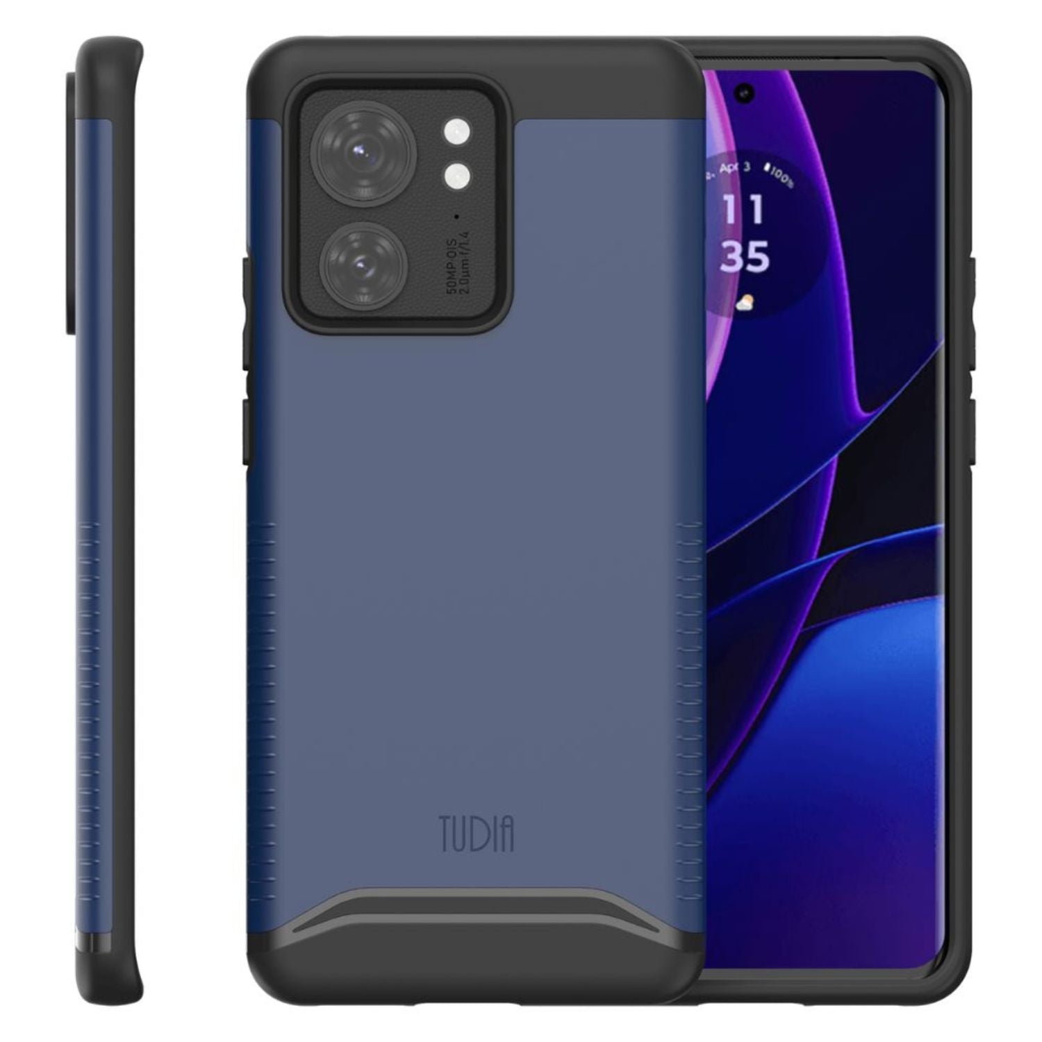 TUDIA Merge MagSafe Compatible Case for Motorola Edge (2023) / Edge 40 in Indigo Blue with Built-In Magnet for Wireless Charging