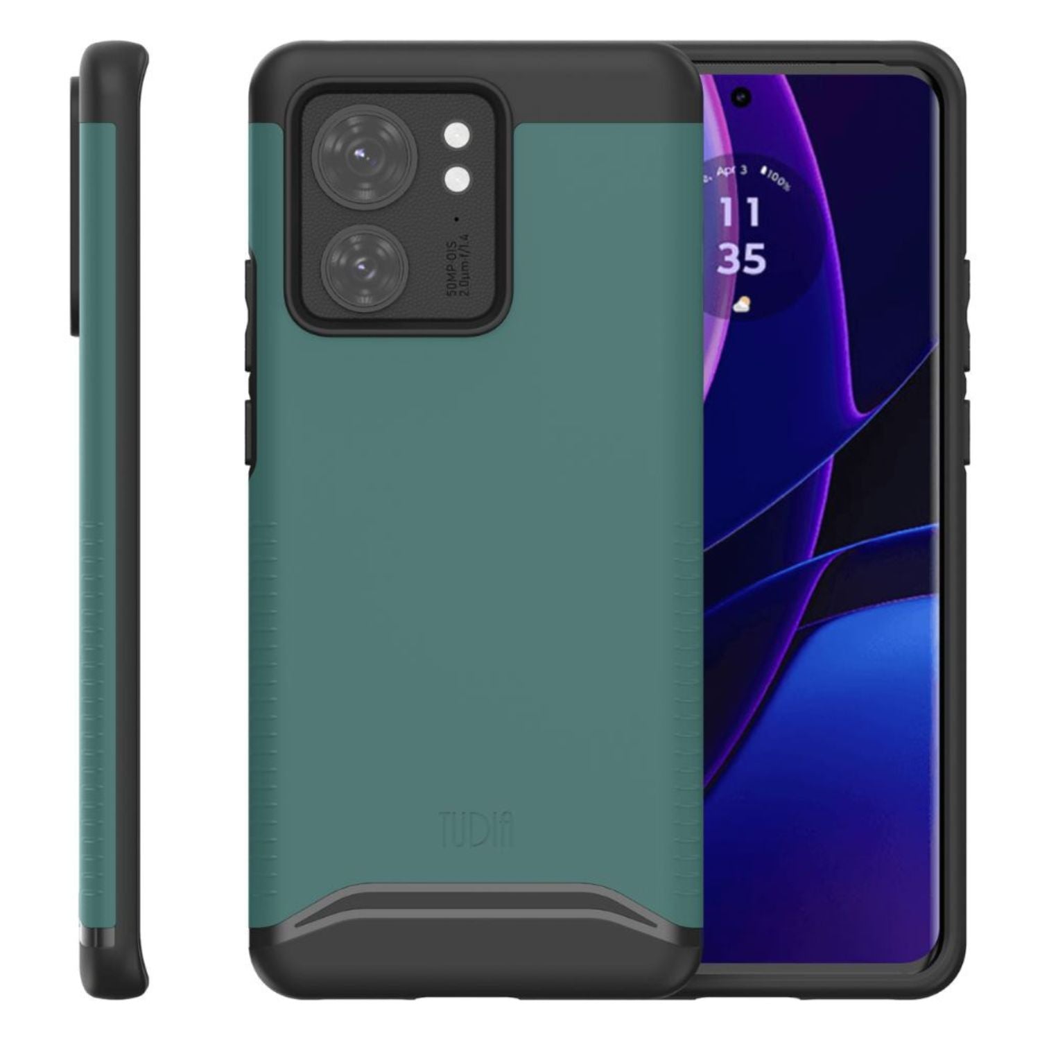 TUDIA Merge MagSafe Compatible Case for Motorola Edge (2023) / Edge 40 in Hunter Green with Built-In Magnet for Wireless Charging