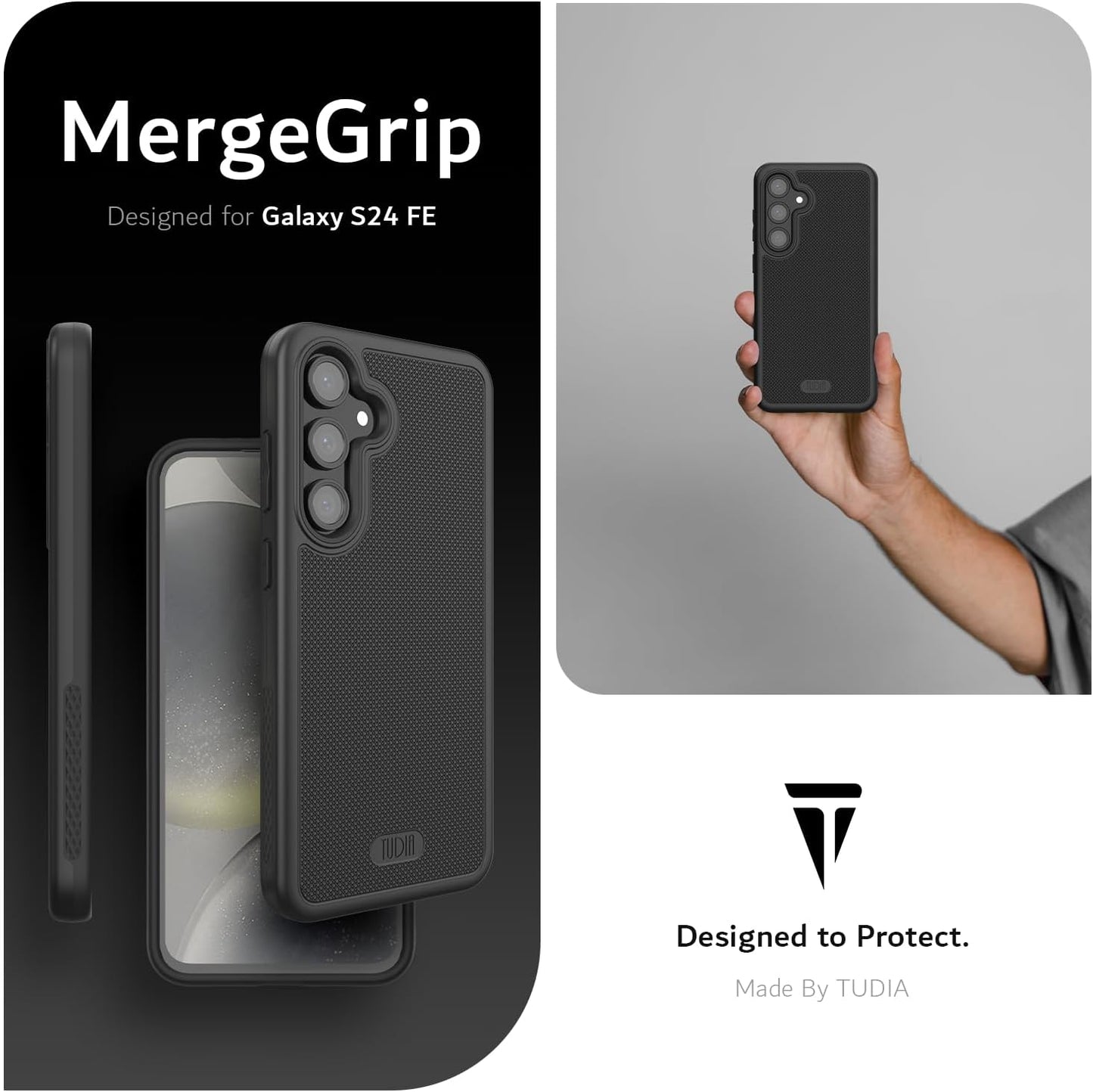 Samsung Galaxy S24 FE Case MergeGrip Military Grade Dual Layer Protection Heavy Duty DualShield Case - TUDIA Products