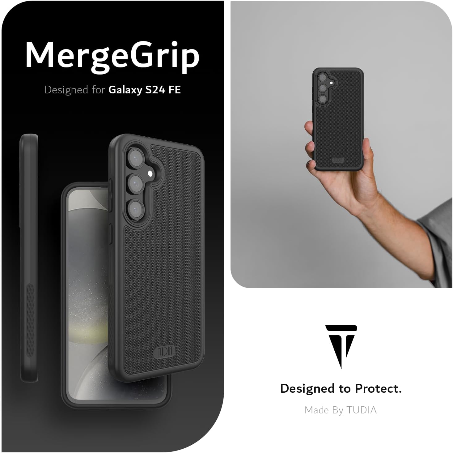 Samsung Galaxy S24 FE Case MergeGrip Military Grade Dual Layer Protection Heavy Duty DualShield Case - TUDIA Products