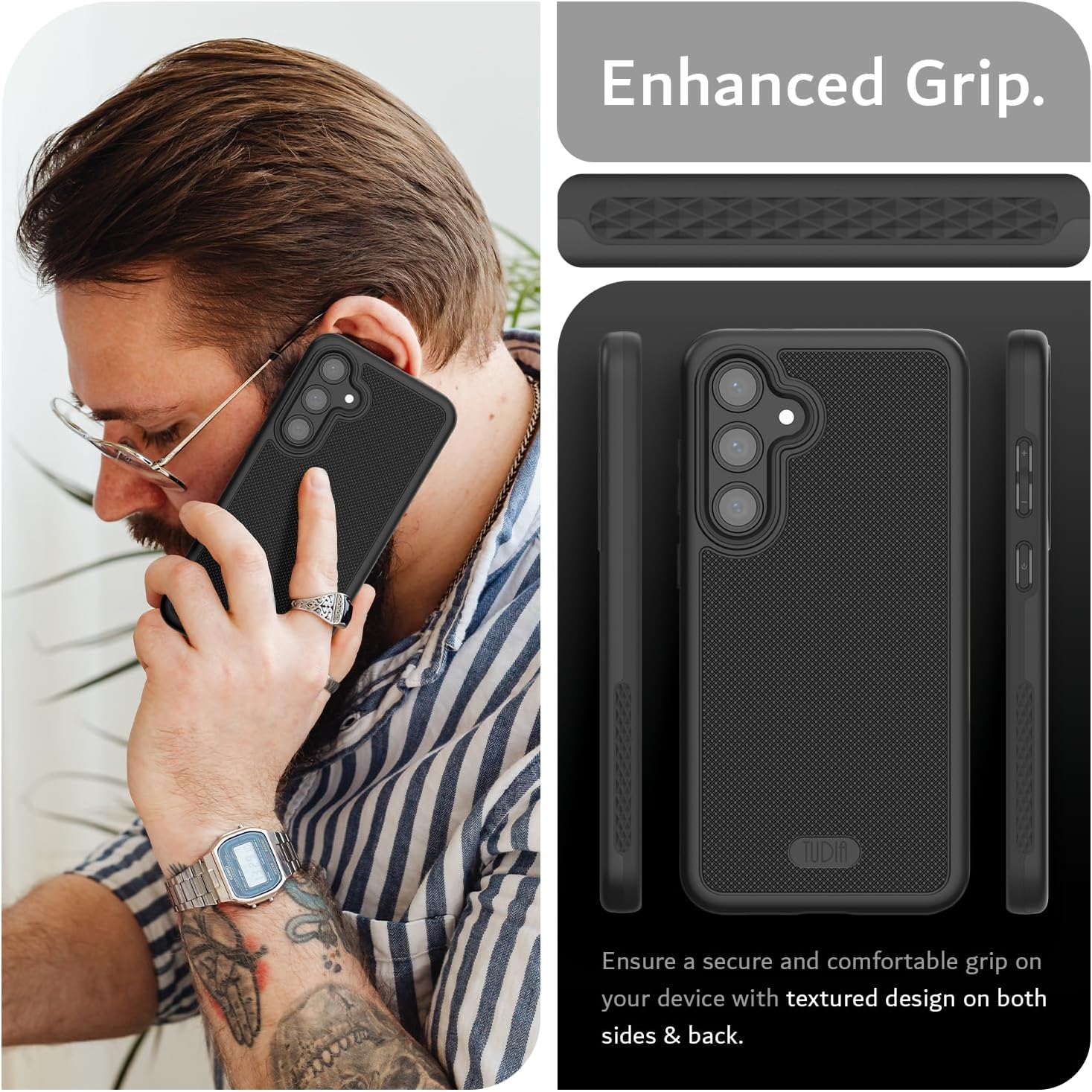 Samsung Galaxy S24 FE Case MergeGrip Military Grade Dual Layer Protection Heavy Duty DualShield Case - TUDIA Products