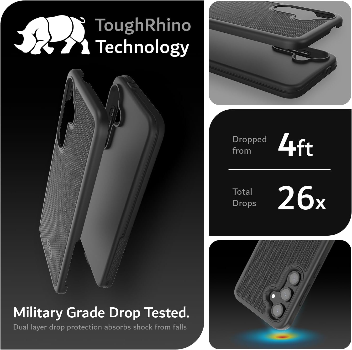 Samsung Galaxy S24 FE Case MergeGrip Military Grade Dual Layer Protection Heavy Duty DualShield Case - TUDIA Products
