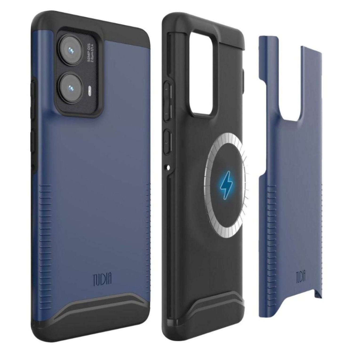 MERGE Heavy Duty Dual Layer Case for Motorola Edge 2024 - MagSafe Compatible for Secure Protection - Indigo Blue