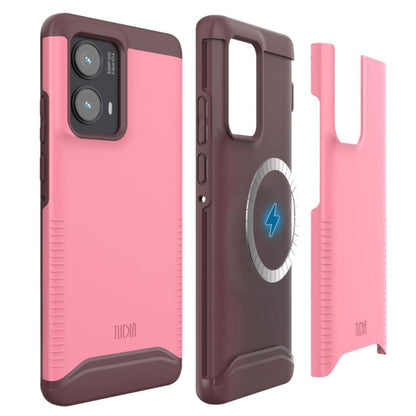 MERGE Heavy Duty Dual Layer Case for Motorola Edge 2024 - MagSafe Compatible for Secure Protection - Smokey Pink