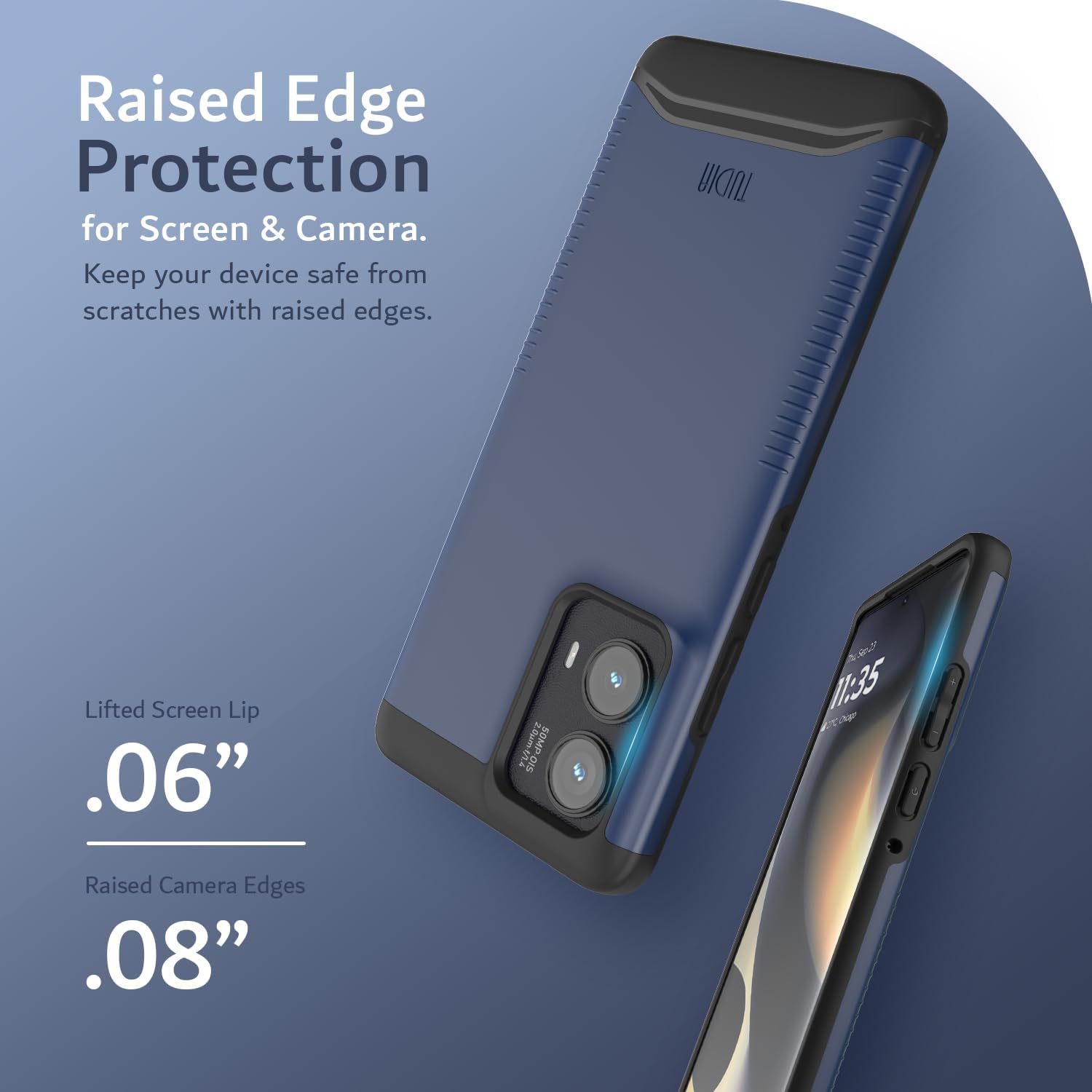 Motorola Edge 2024 MERGE MagSafe Dual Layer Protection, Heavy Duty Case - TUDIA Products - Indigo Blue
