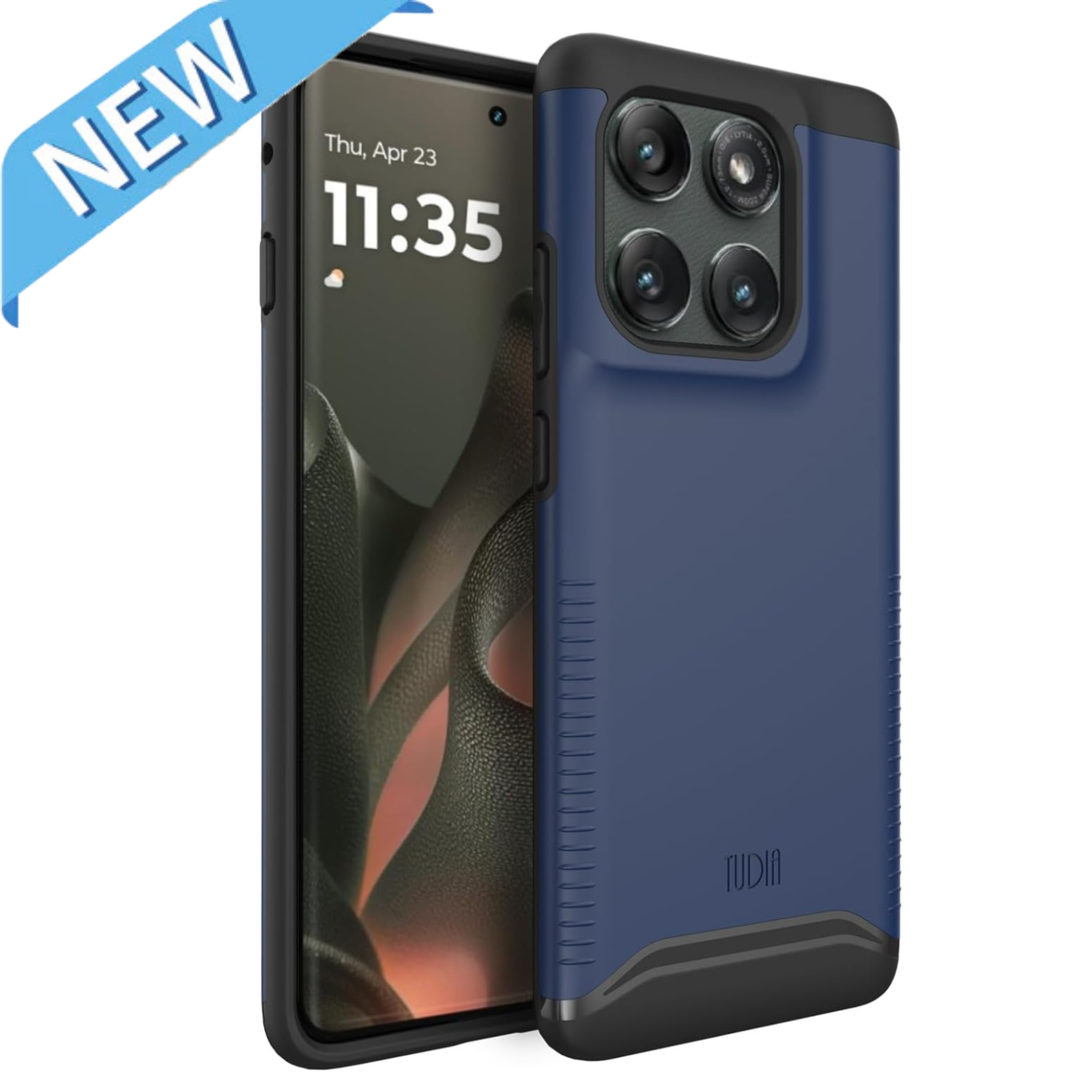 TUDIA DualShield Merge Grip Case for Motorola Edge (2025) in Indigo Blue – Slim Heavy Duty Shockproof Protective Cover