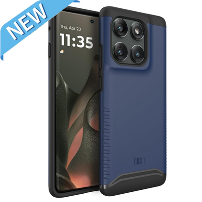 TUDIA DualShield Merge Grip Case for Motorola Edge (2025) in Indigo Blue – Slim Heavy Duty Shockproof Protective Cover