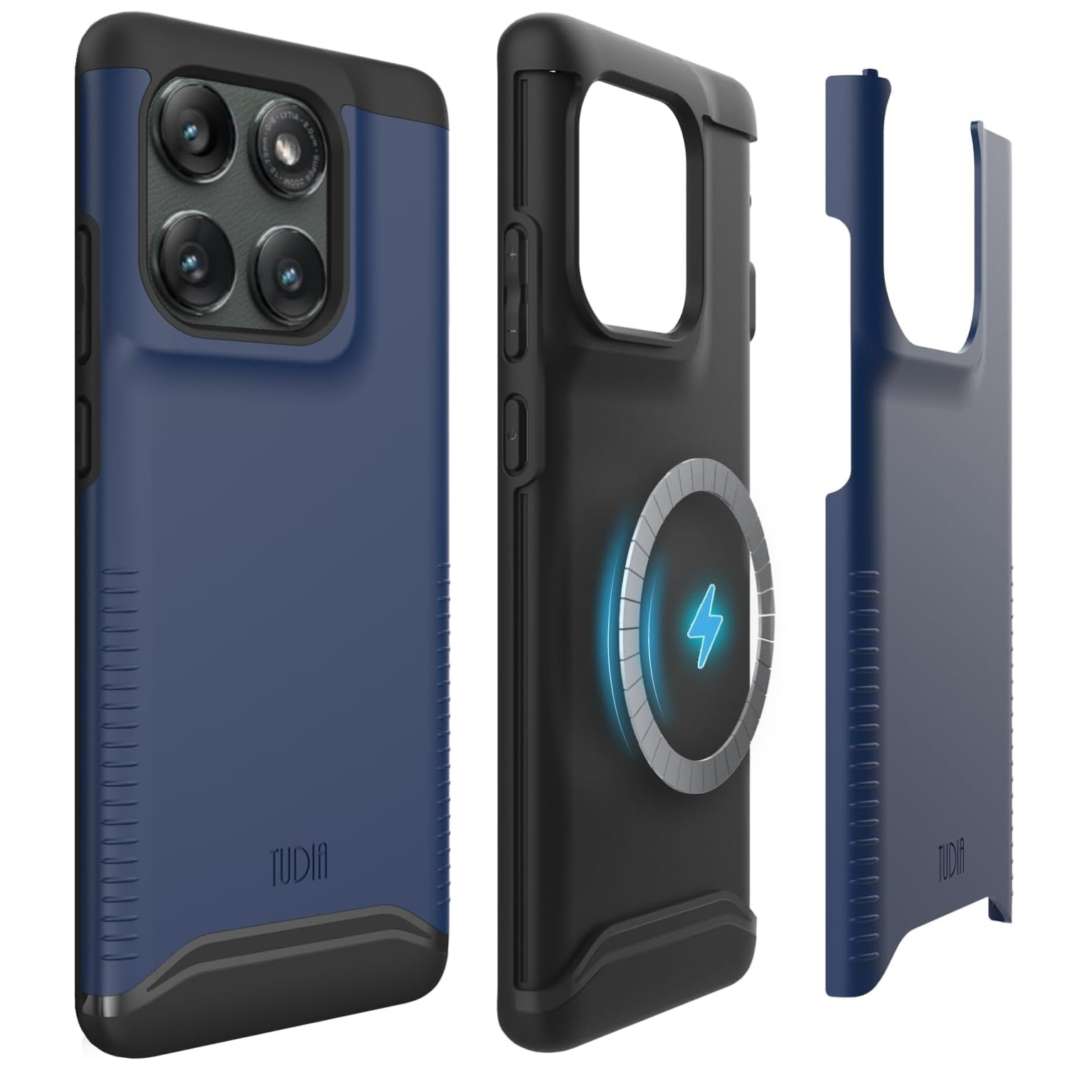 TUDIA DualShield Merge Case for Motorola Edge (2025) in Indigo Blue – Heavy Duty Shockproof MagSafe Compatible Protective Cover