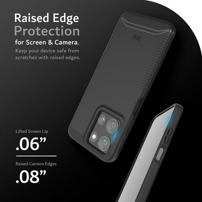 TUDIA Merge jet black rugged case for Moto G Play 5G 2025 with raised edges and enhanced grip
