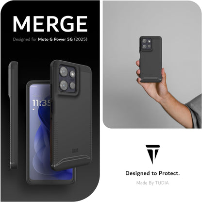 TUDIA Jet Black  MagSafe Merge Case for Moto G Power 5G 2025 – Military Grade Drop Protection & Enhanced Grip
