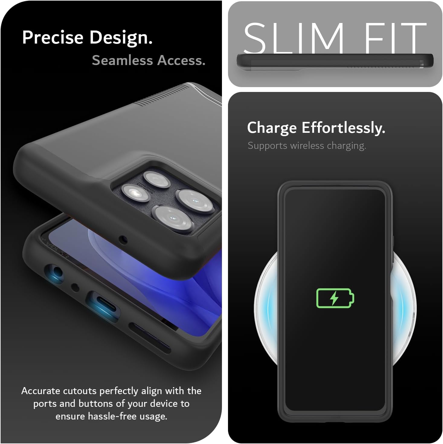 TUDIA Jet Black  MagSafe Merge Case for Moto G Power 5G 2025 – Military Grade Drop Protection & Enhanced Grip
