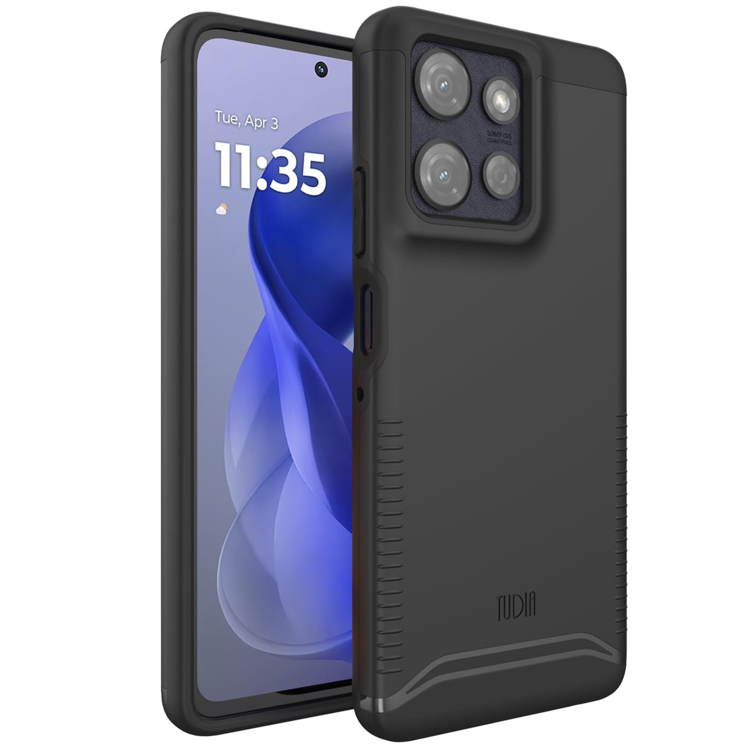 TUDIA Jet Black  MagSafe Merge Case for Moto G Power 5G 2025 – Military Grade Drop Protection & Enhanced Grip

