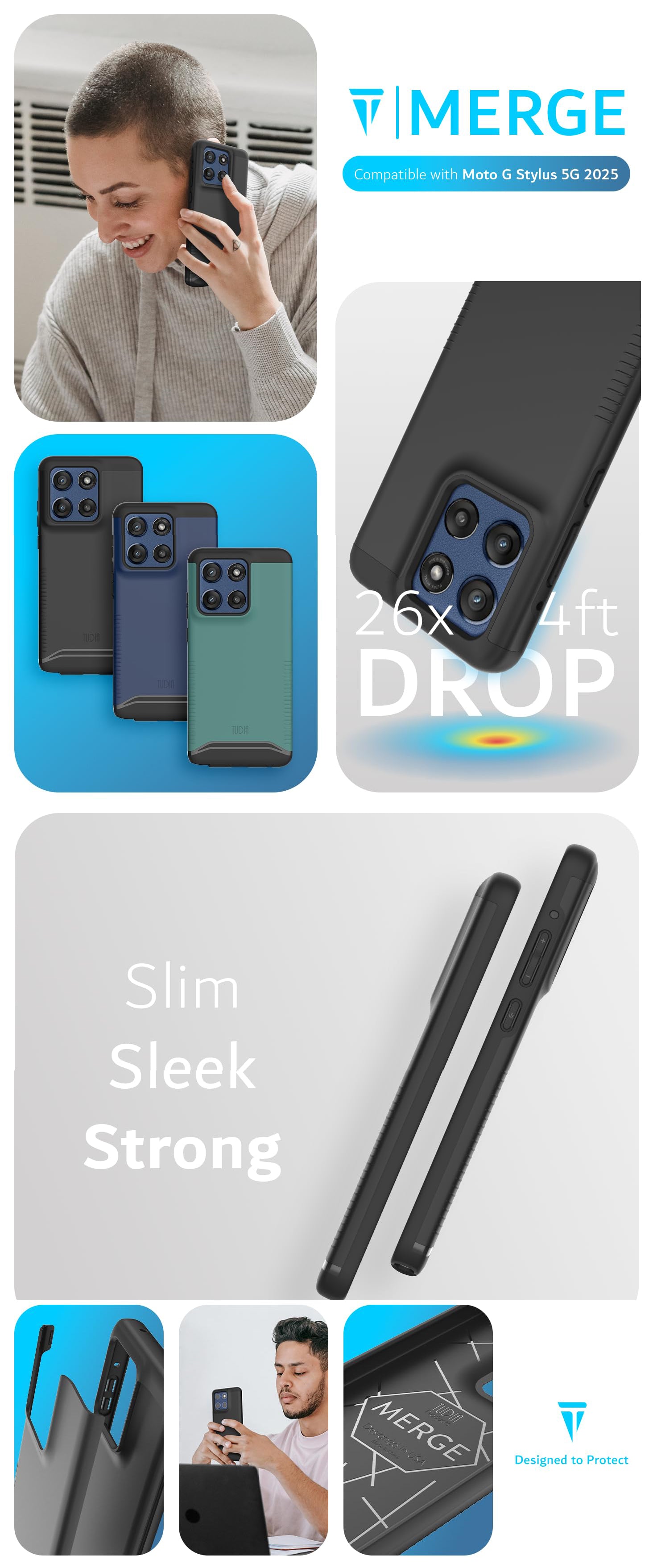 Motorola Moto G Stylus 5G 2025 MERGE Dual Layer Protection, Heavy Duty Case - TUDIA Products
