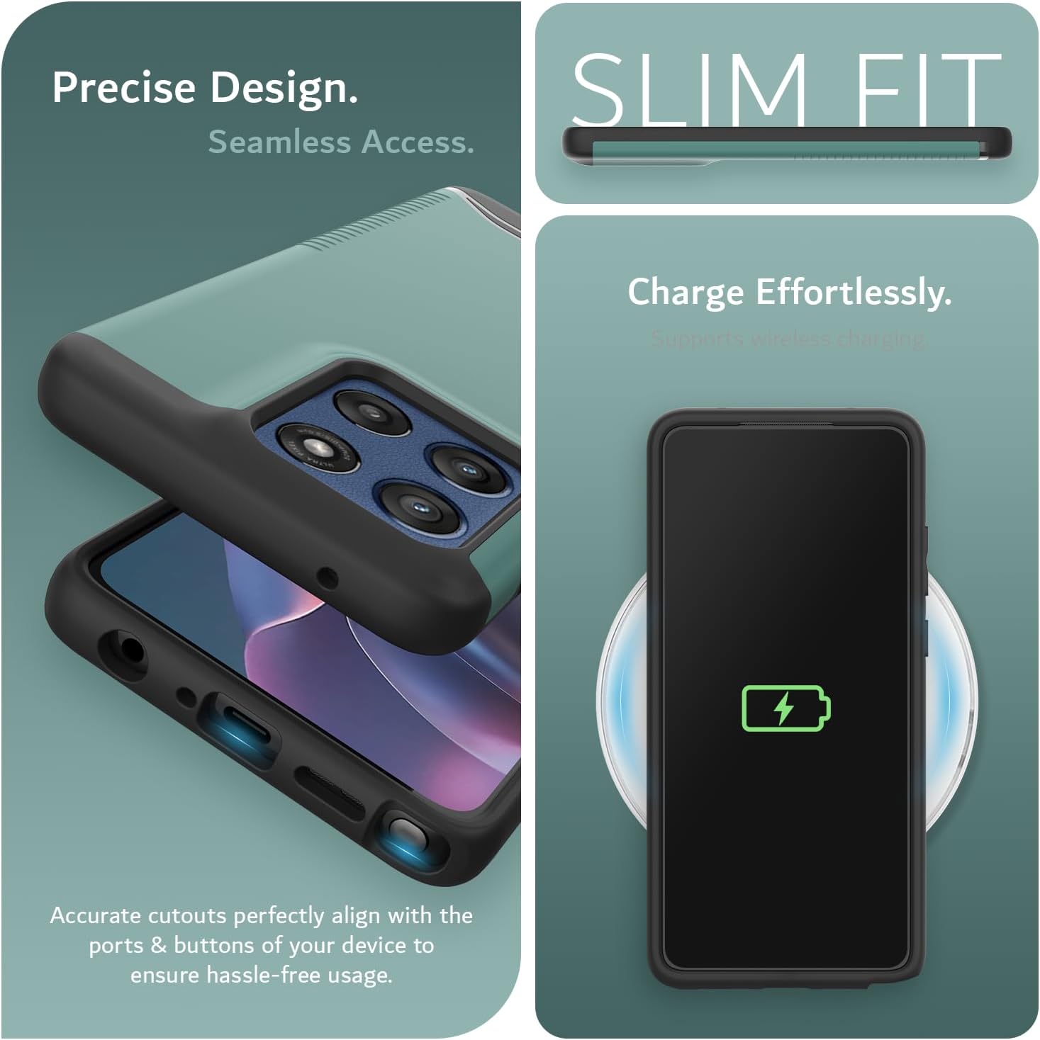 Hunter Green TUDIA MergeGrip Case for Motorola Moto G Stylus 5G (2025) – Military Grade Protection, Raised Edges, Enhanced Grip

