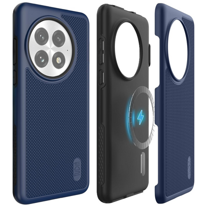 TUDIA Indigo Blue MergeGrip MagSafe case for OnePlus 13 5G (2025) with raised edge protection and enhanced grip
