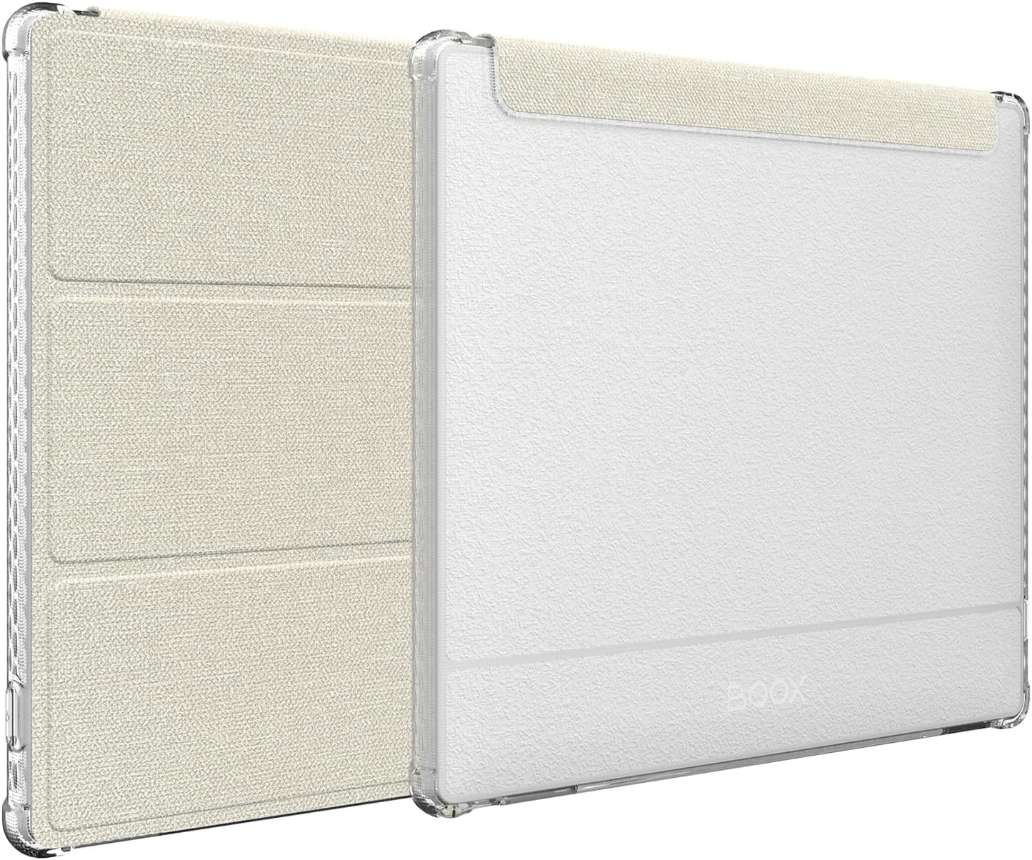 Onyx Boox Go Color 7" (2024) SKN Case - Shockproof Leather Trifold with Durable TPU for Enhanced Protection - Clear Beige -TUDIA Products