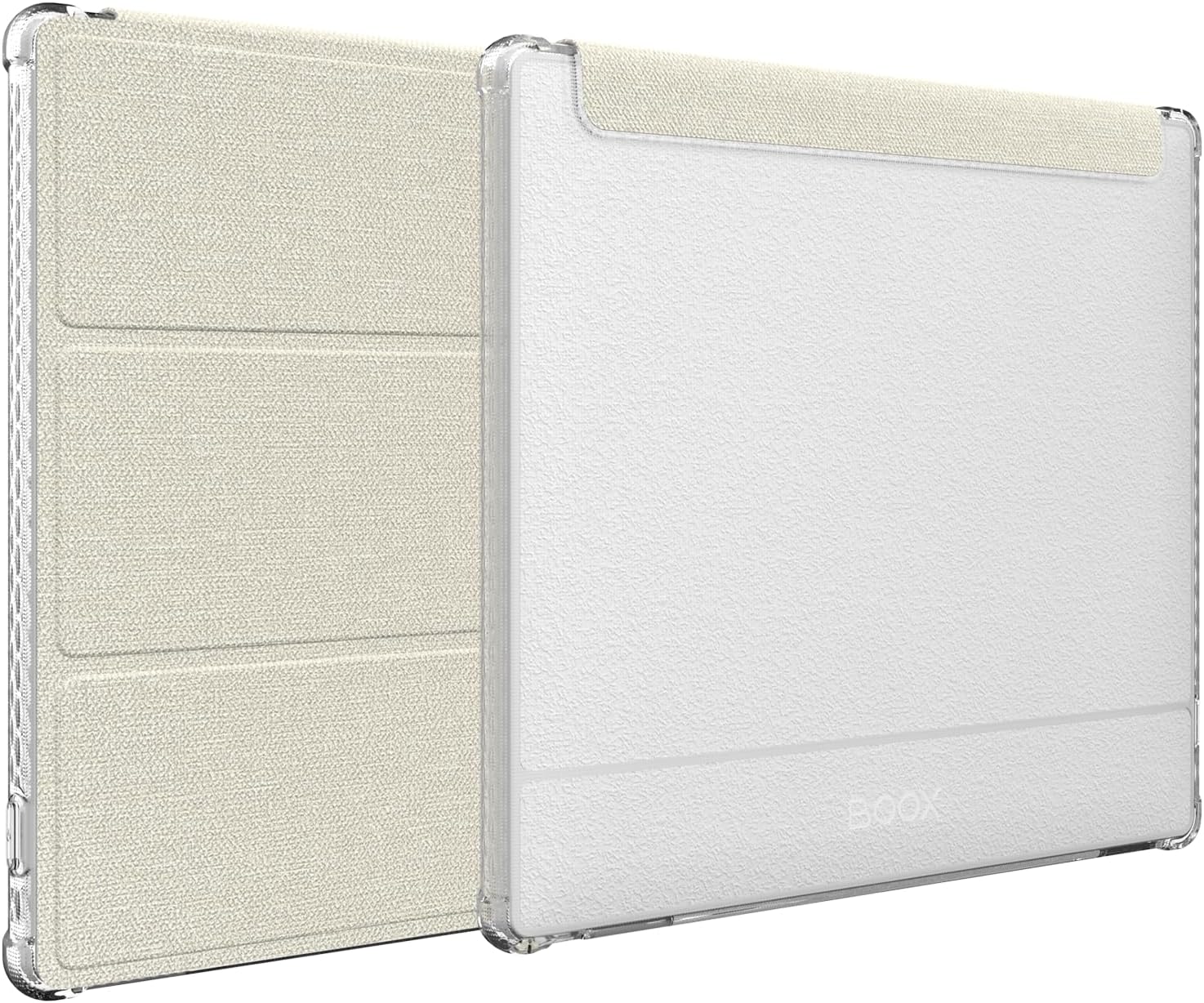 Onyx Boox Go Color 7" (2024) SKN Case - Shockproof Leather Trifold with Durable TPU for Enhanced Protection - Clear Beige -TUDIA Products