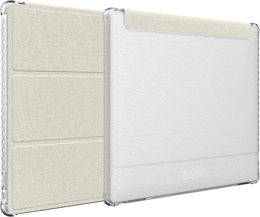 Onyx Boox Go Color 7" (2024) SKN Case - Shockproof Leather Trifold with Durable TPU for Enhanced Protection - Clear Beige