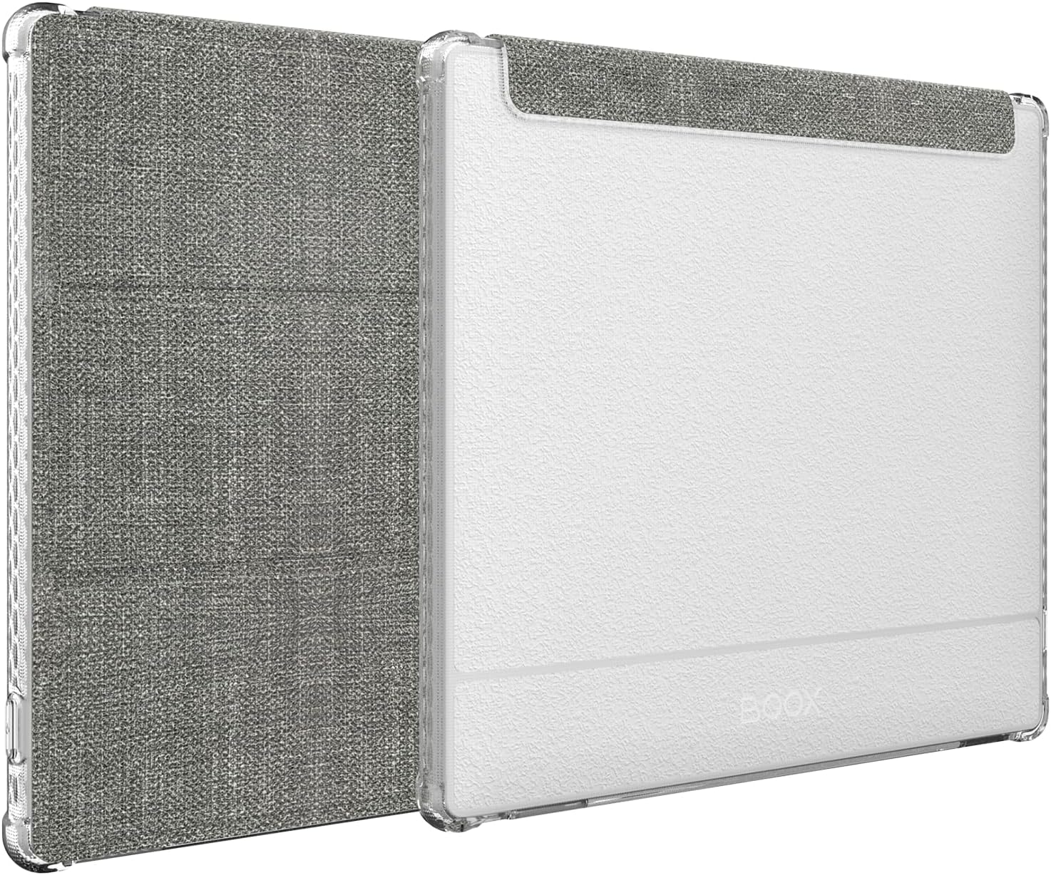 Onyx Boox Go Color 7" (2024) SKN Case - Shockproof Leather Trifold with Durable TPU for Enhanced Protection - Clear Gray - TUDIA Products