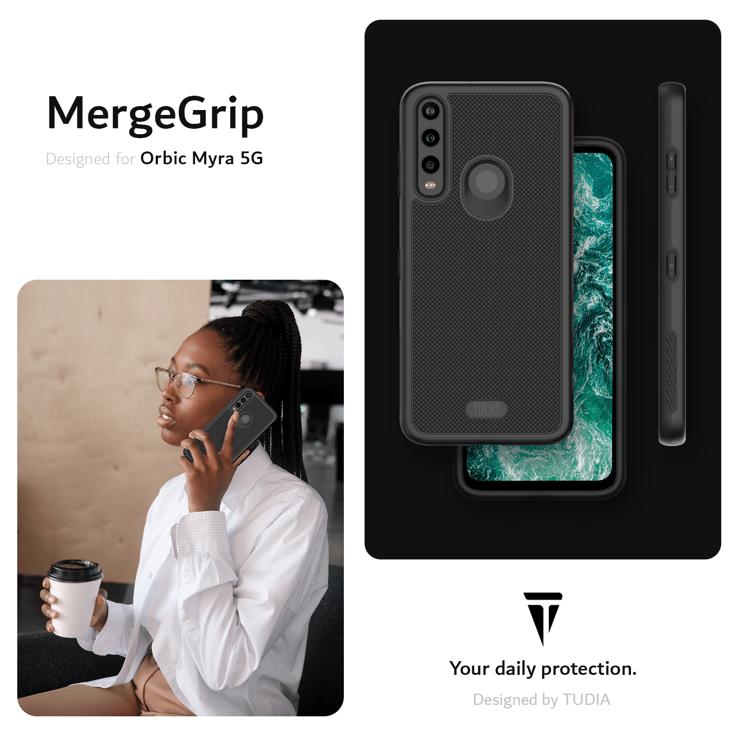 Orbic Myra 5G UW Case MergeGrip Heavy Duty DualShield - TUDIA Products