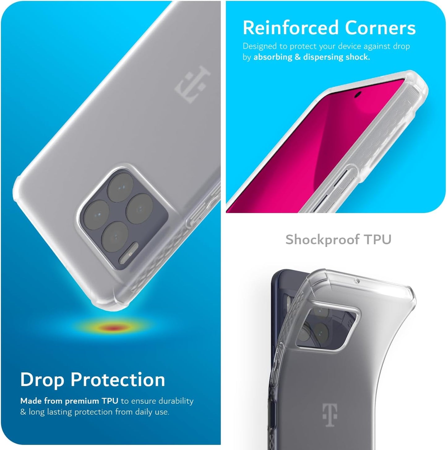 TUDIA SKN Series slim TPU case for T-Mobile REVVL 7 Pro 5G, lightweight shockproof protection with precise fit and soft-touch finish