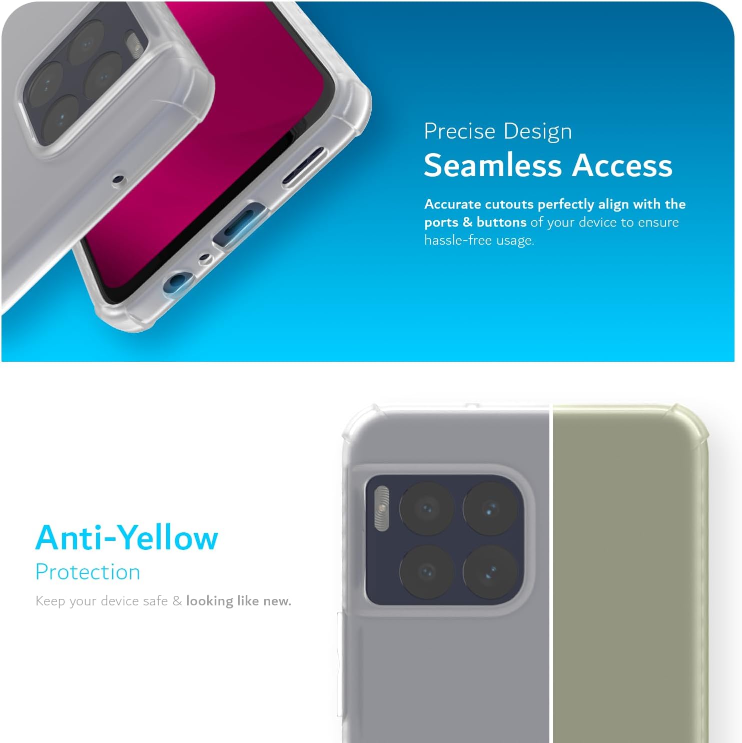 TUDIA SKN Series slim TPU case for T-Mobile REVVL 7 Pro 5G, lightweight shockproof protection with precise fit and soft-touch finish