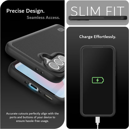 TUDIA black Merge case for Samsung Galaxy A56 5G – Military Grade, Raised Edge Protection, Drop Tested, Enhanced Grip

