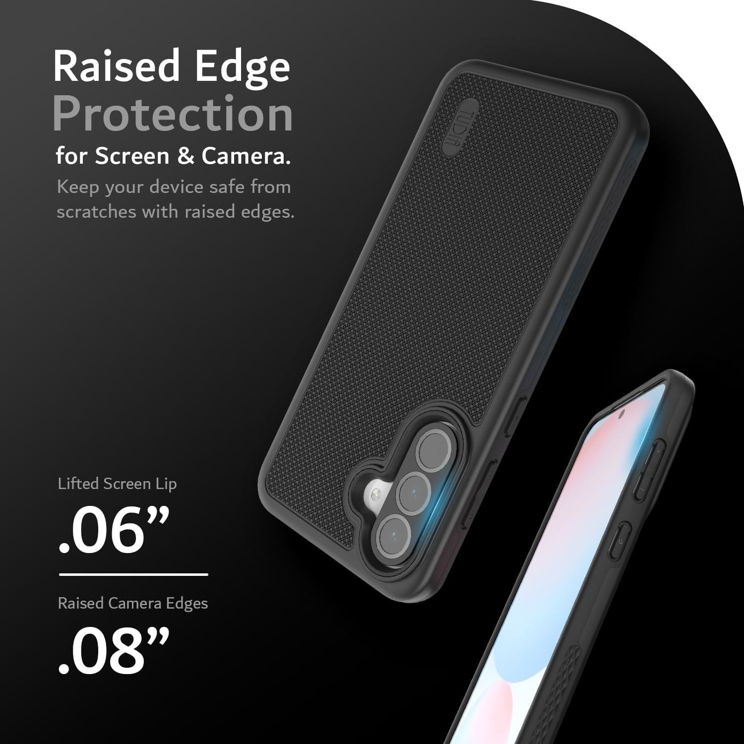 TUDIA black Merge case for Samsung Galaxy A56 5G – Military Grade, Raised Edge Protection, Drop Tested, Enhanced Grip

