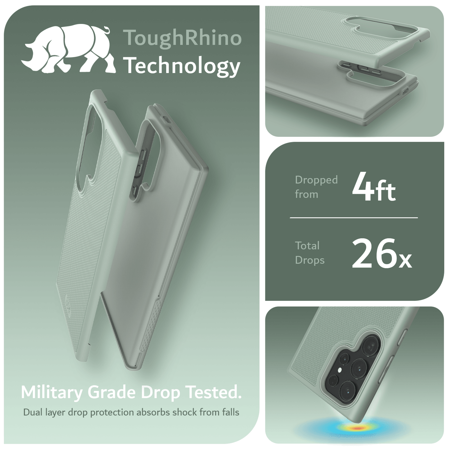 TUDIA MergeGrip Green Lily Case for Samsung Galaxy S24 Ultra – MagSafe Compatible, Military Grade Drop Tested Protective Phone Cover