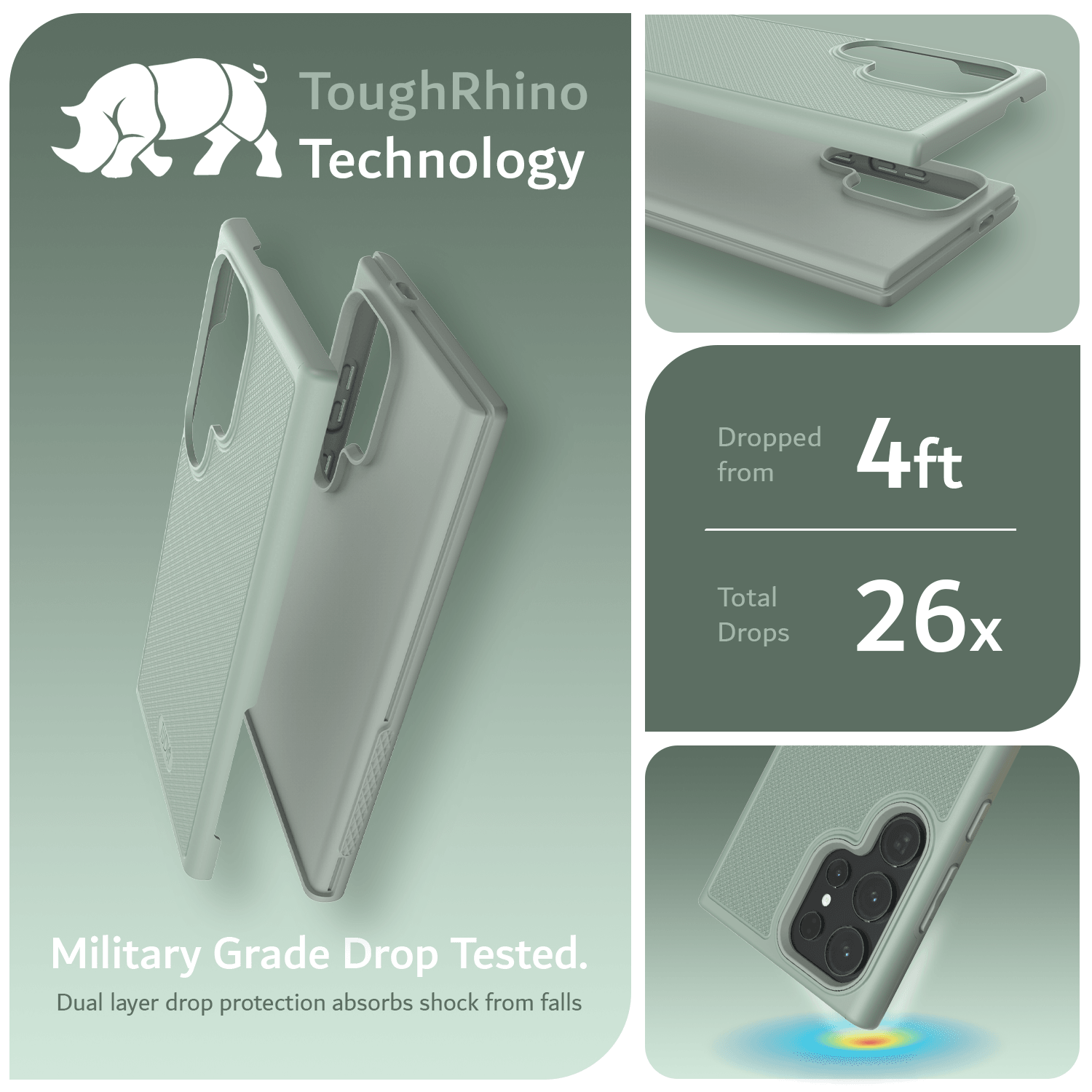 TUDIA MergeGrip Green Lily Case for Samsung Galaxy S24 Ultra – MagSafe Compatible, Military Grade Drop Tested Protective Phone Cover