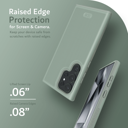 TUDIA MergeGrip Green Lily Case for Samsung Galaxy S24 Ultra – MagSafe Compatible Protective Phone Cover with Built-in Magnet and Raised Edge Protection