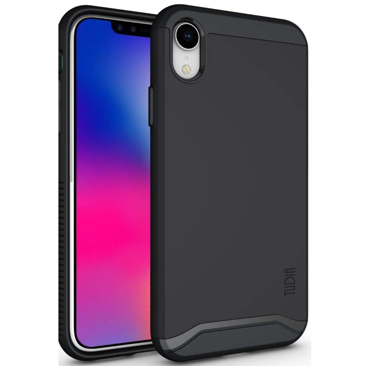 TUDIA Smooth Silicone Case for Apple iPhone XR - Black, Soft & Slim Protective Cover