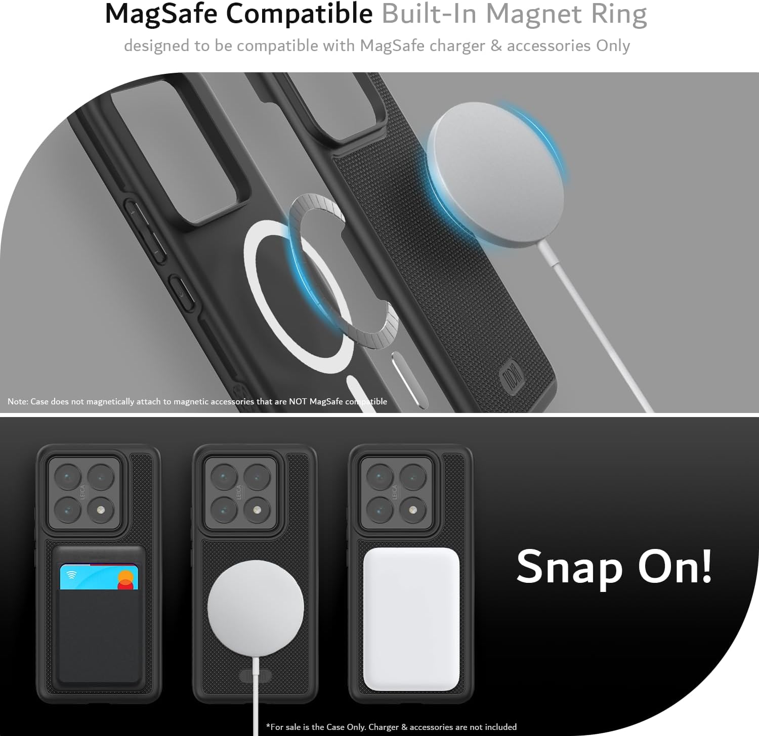 Xiaomi 14T Pro 5G (2024) MergeGrip, MagSafe, Military Grade - Dual Layer Protectio, Heavy Duty Case - TUDIA Products