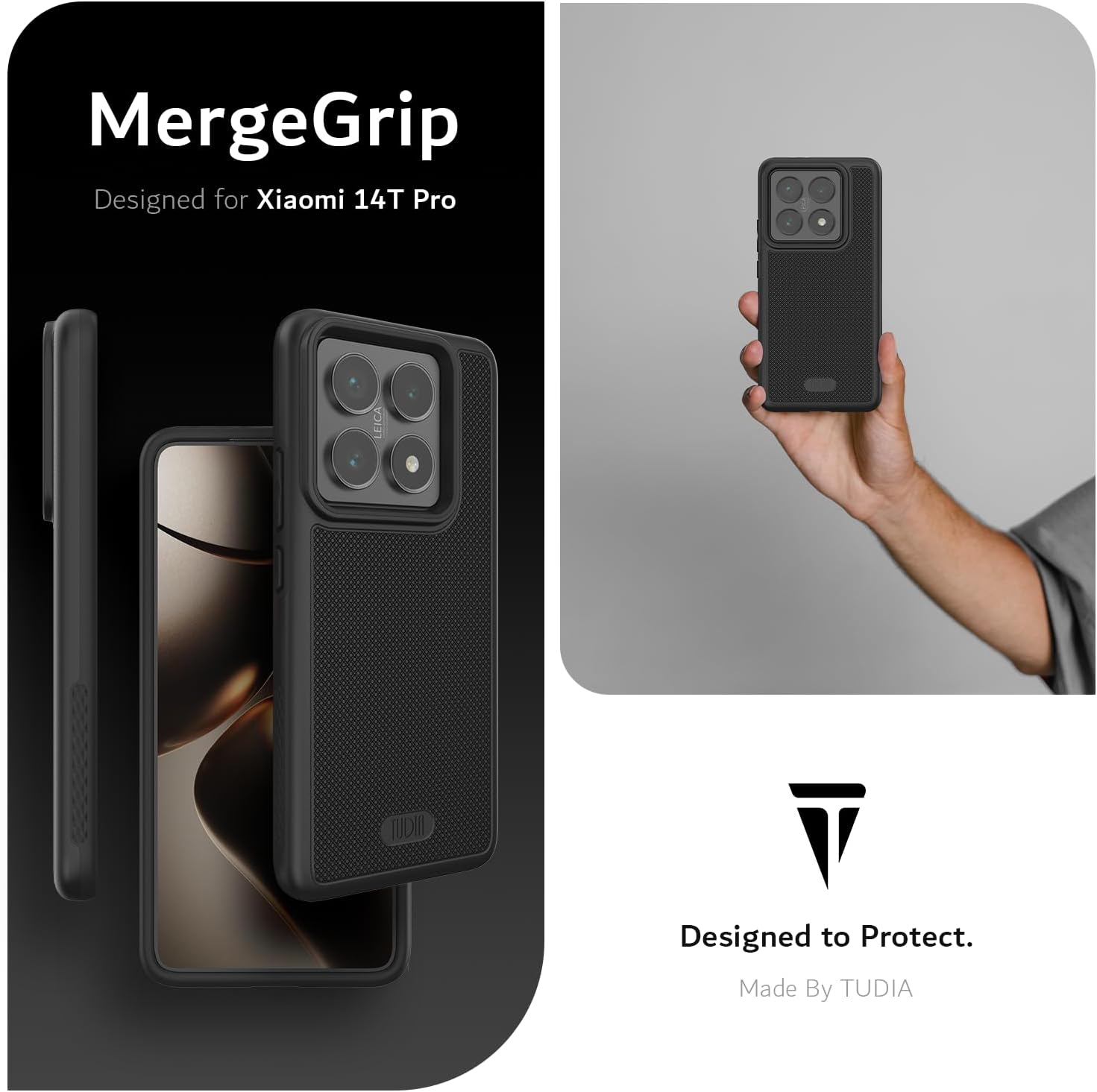  Xiaomi 14T Pro 5G (2024) – MergeGrip Military Grade Dual Layer Protection- Heavy Duty Case  - TUDIA Products