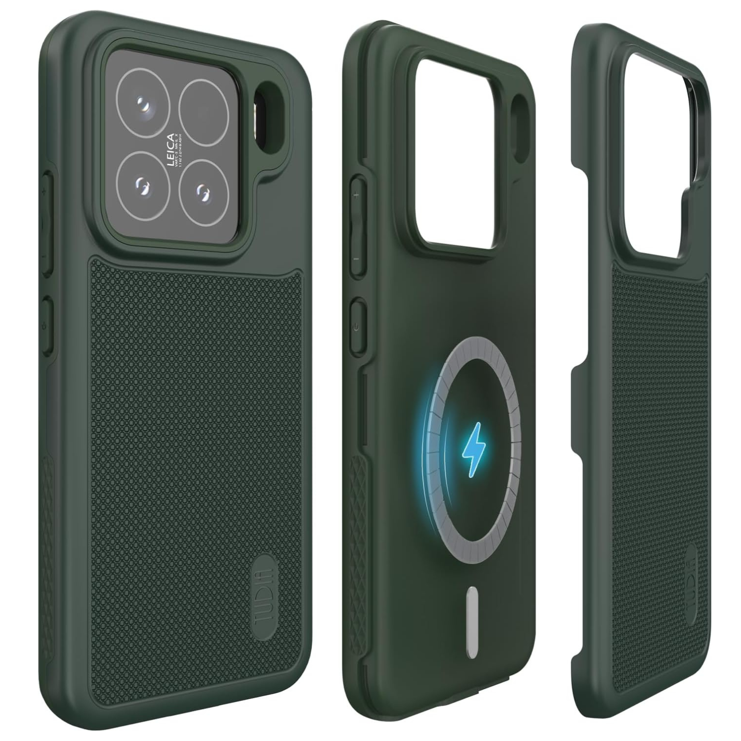 TUDIA MergeGrip Pine Green case for Xiaomi 15 5G – Military Grade, Raised Edge Protection, Enhanced Grip, Drop Tested (2025)

