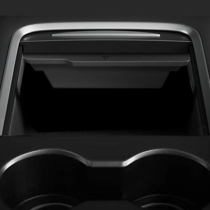 TUDIA Center Console Organizer Silicone Tray for Tesla Model 3 (2021-2023) and Model Y (2021-Current) - Front and Top View