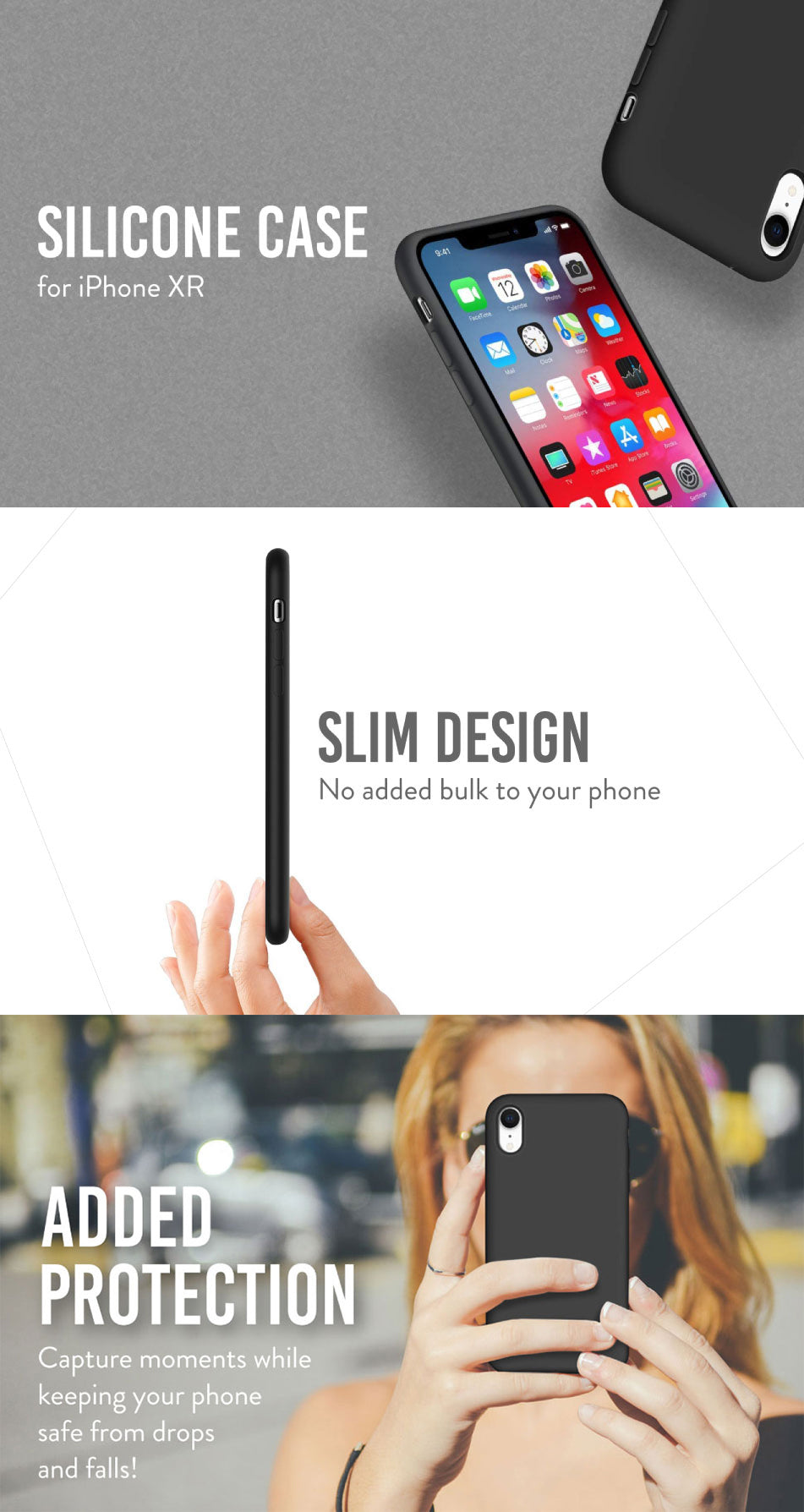 TUDIA iPhone XR Silicone Case – Soft Touch, Shockproof, and Durable Protection