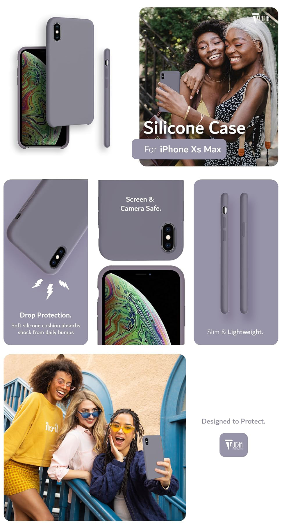  TUDIA iPhone XS Max Silicone Case – Soft, Shockproof, and Durable Design