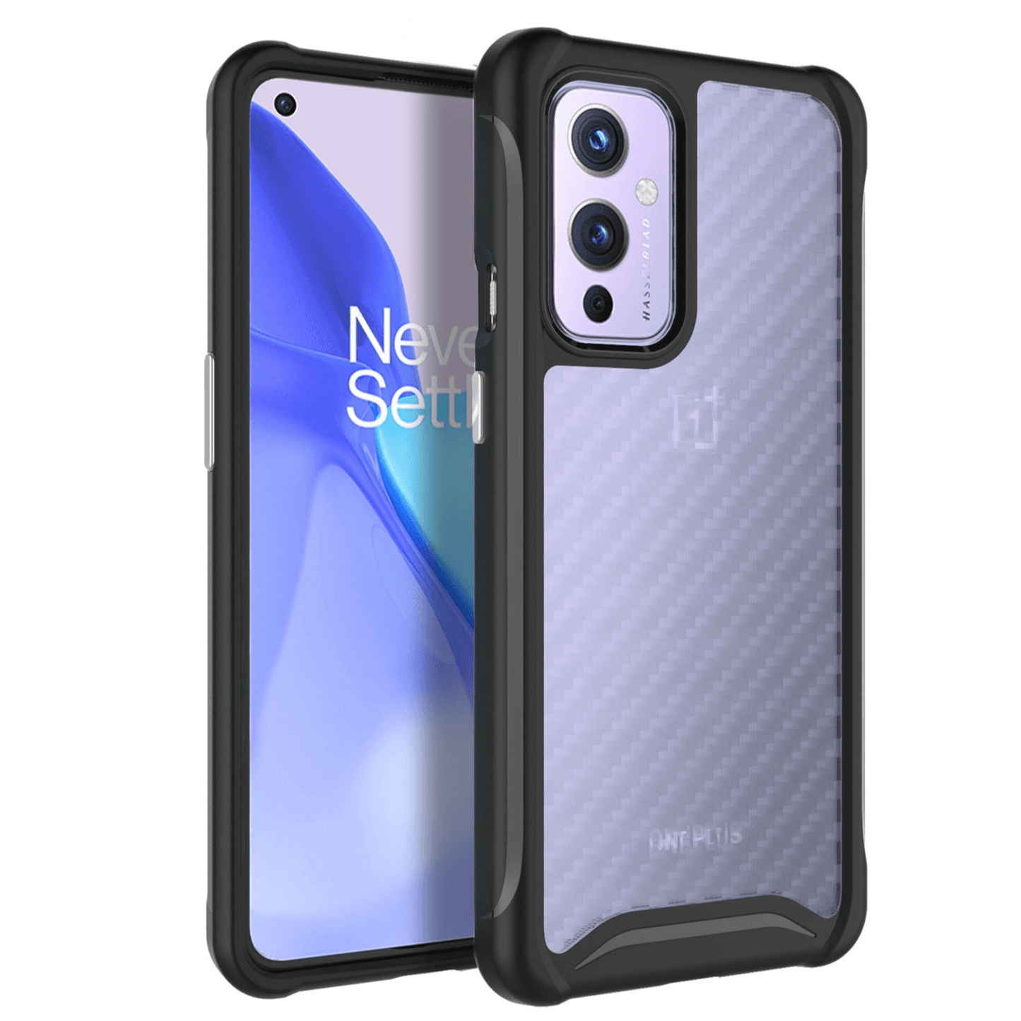 OnePlus 9 5G (2021) Case LUCION Carbon Hybrid Clear Hard Back