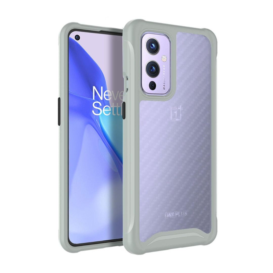 OnePlus 9 5G (2021) Case LUCION Carbon Hybrid Clear Hard Back - TUDIA Products