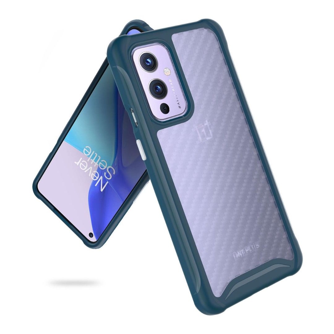 OnePlus 9 5G (2021) Case LUCION Carbon Hybrid Clear Hard Back - TUDIA Products